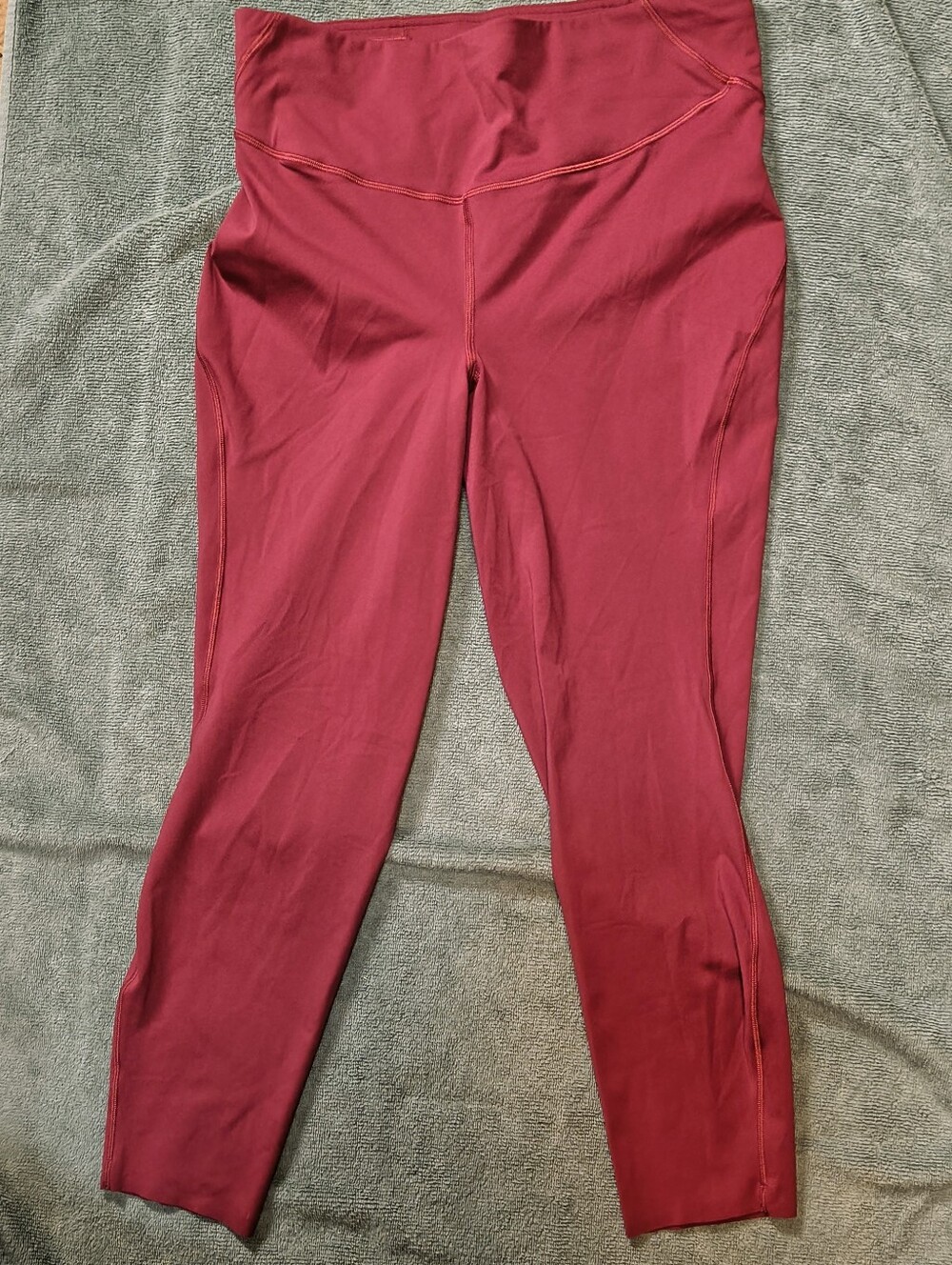 Lululemon Leggings Women 12 Red/Mulled Wine High Rise Yoga Pants Athletic Tights